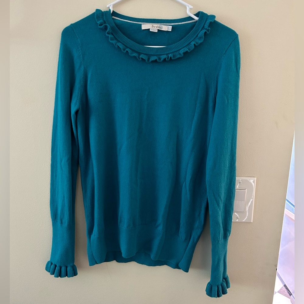 Boden-{Size 6}-Blue Ruffle Sweater